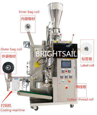 Remplissage de sachet filtre de thé du SUS 6g et trilatéral de scellage de machine scellés